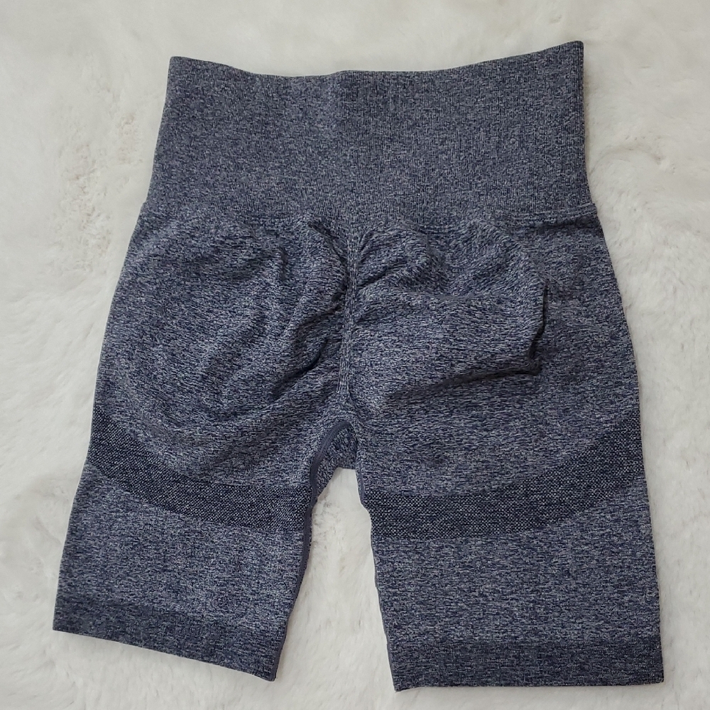 Women's High-Waisted Weightlifting Running BlueGray Workout Shorts Size Medium
